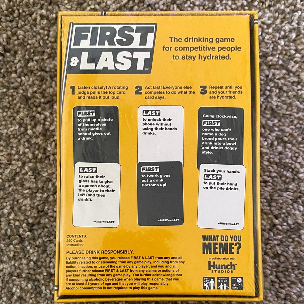 💙 FIRST & LAST Yellow Party Drinking Game - Picture 2 of 2